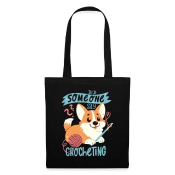 Crochet Corgi - Tote Bag - black - Front