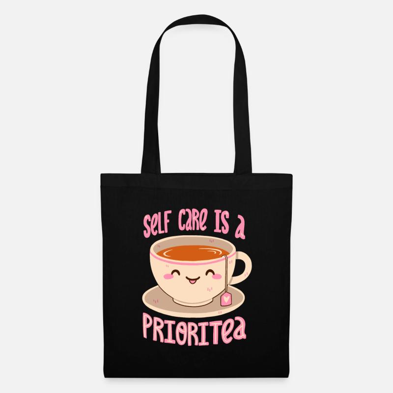 Self Care & Tee - Stoffbeutel - Schwarz