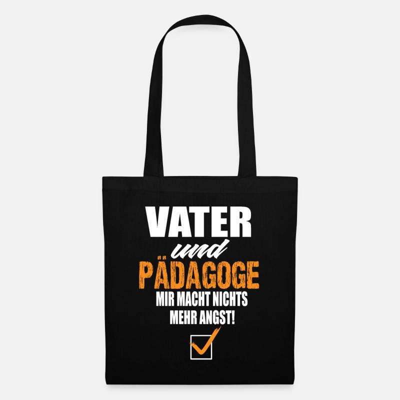 Vater und Pädagoge - Stoffbeutel - Schwarz
