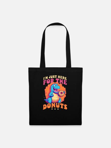 Donut hier für Donuts - Stoffbeutel - Schwarz