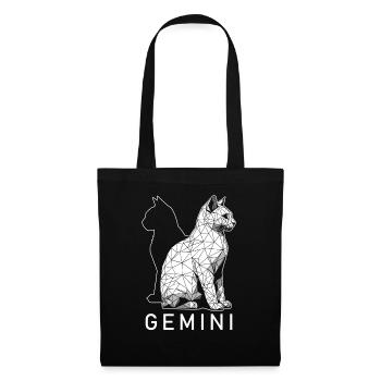 Chat Gémeaux - Sac en tissu - noir - Devant