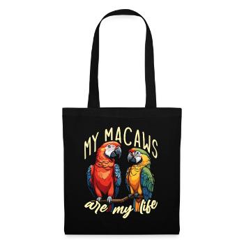 Ara oiseau mes aras sont ma vie perroquet propriétaire - Sac en tissu - noir - Devant