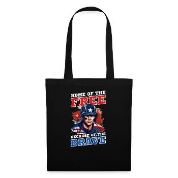 4. Juli Baseball Home Of Free Weil Mutig - Stoffbeutel - Schwarz - Vorne