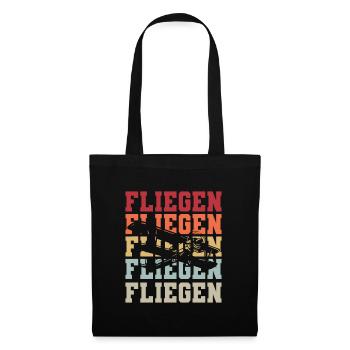Airplane Tshirt Men's Helicopter Pilot Airplane - Tote Bag - black - Front