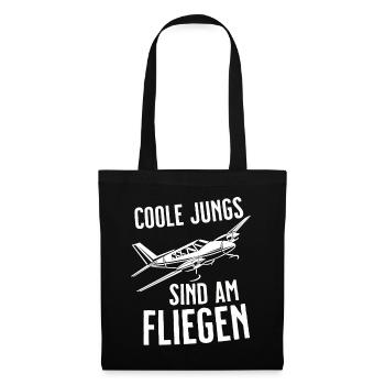 Airplane Tshirt Men's Helicopter Pilot Airplane - Tote Bag - black - Front