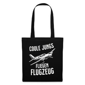 Airplane Tshirt Men's Helicopter Pilot Airplane - Tote Bag - black - Front