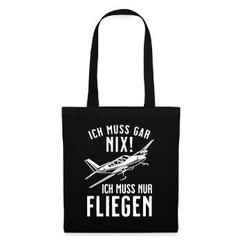 Airplane Tshirt Men's Helicopter Pilot Airplane - Tote Bag - black - Front