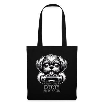 Crazy Shih Tsu chien gamefreak gamers - Sac en tissu - noir - Devant