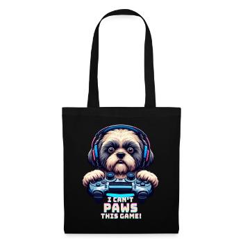 Nerds du jeu, amateurs de chiens Shih Tzu - Sac en tissu - noir - Devant