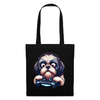 Dog gamers, Dog game freak shih tzu - Sac en tissu - noir - Devant