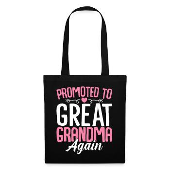 Promoted to Great Grandma Again Pregnancy - Tote Bag - black - Front