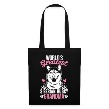 Dog Grandma Funny Siberian Husky Pawma Fur Dog - Tote Bag - black - Front