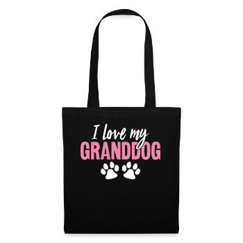 Ich liebe meinen Enkelhund Lustiger Hund Oma Pelz Hündchen - Stoffbeutel - Schwarz - Vorne