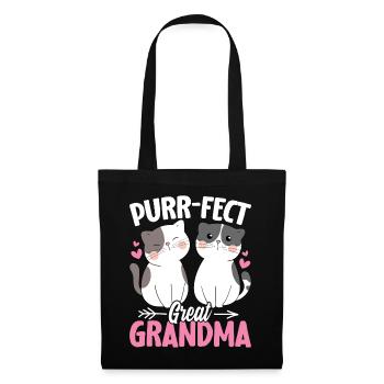 Purrfect Cat Grandma Kitten Funny Great Grandma - Tote Bag - black - Front