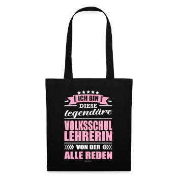 Ich Bin Diese Legendäre Volkschullehrerin Lehrerin - Stoffbeutel - Schwarz - Vorne