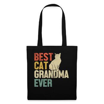 Best Cat Grandma Ever Retro Groovy Grandma Kitten - Tote Bag - black - Front