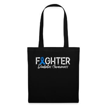 Fighter T1D Warrior Blue Ribbon Nutzlose Bauchspeicheldrüse - Stoffbeutel - Schwarz - Vorne