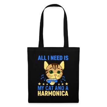 All I Need Is My Cat And A Harmonica Harmonicist & - Tote Bag - black - Front