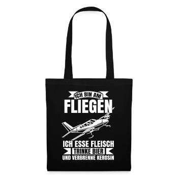 Airplane Tshirt Men's Helicopter Pilot Airplane - Tote Bag - black - Front