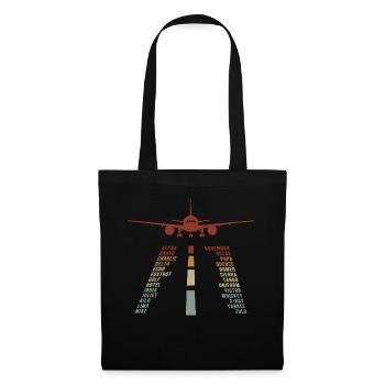 Airplane Tshirt Men's Helicopter Pilot Airplane - Tote Bag - black - Front