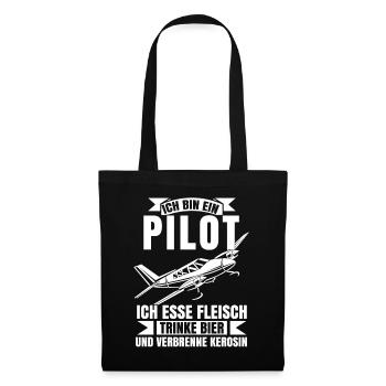 Airplane Tshirt Men's Helicopter Pilot Airplane - Tote Bag - black - Front