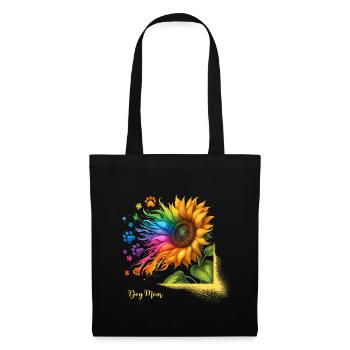 Dog Mom Mother's Day Rainbow Sunflower Wau - Tote Bag - black - Front