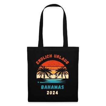 Bahamas Urlaub 2024 Karibik Insel Idee - Stoffbeutel - Schwarz - Vorne