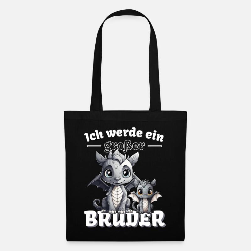 Nachwuchs Verkünden | Ich Werde Großer Bruder 2025 - Stoffbeutel - Schwarz