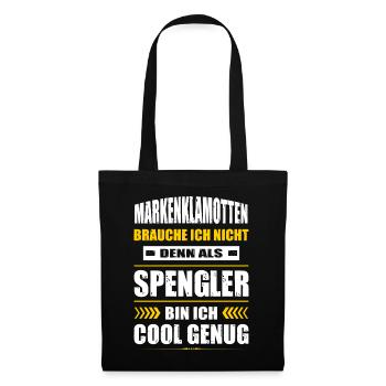 Markenklamotten Brauche Ich Nicht Spengler - Stoffbeutel - Schwarz - Vorne