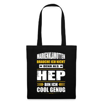 Markenklamotten Brauche Ich Nicht HEP Pfleger - Stoffbeutel - Schwarz - Vorne