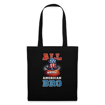 4. Juli Fußball All American Bro - Stoffbeutel - Schwarz - Vorne