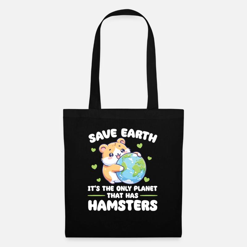 Ist der einzige Planet mit Hamster Earth Day - Stoffbeutel - Schwarz