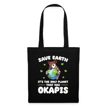 Ist der einzige Planet mit Okapis Earth Day - Stoffbeutel - Schwarz - Vorne
