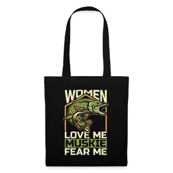 Musky Fishing Women Love Me Muskie Predatory Fish - Tote Bag - black - Front