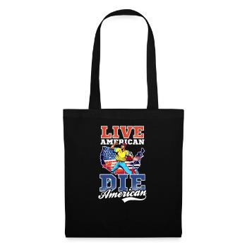 4 Juillet Baseball Live American Die American - Sac en tissu - noir - Devant