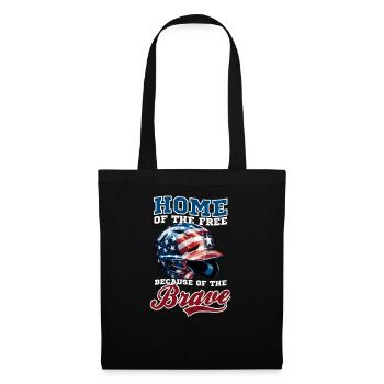 4. Juli Baseball Home Of Free Weil Mutig - Stoffbeutel - Schwarz - Vorne