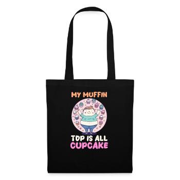 Cupcake Lover My Muffin Top is All Cupcake - Sac en tissu - noir - Devant