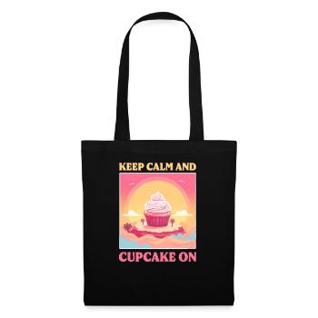 Amateur de cupcakes Keep Calm et Cupcake On - Sac en tissu - noir - Devant