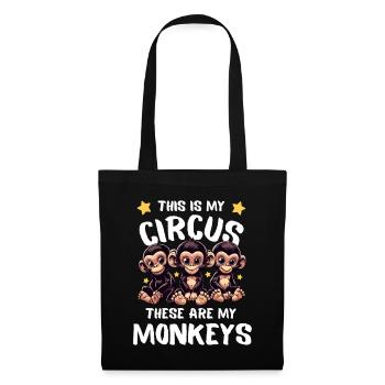 Fête des mères Maman Famille Enfants Singes Chimpanzés - Sac en tissu - noir - Devant