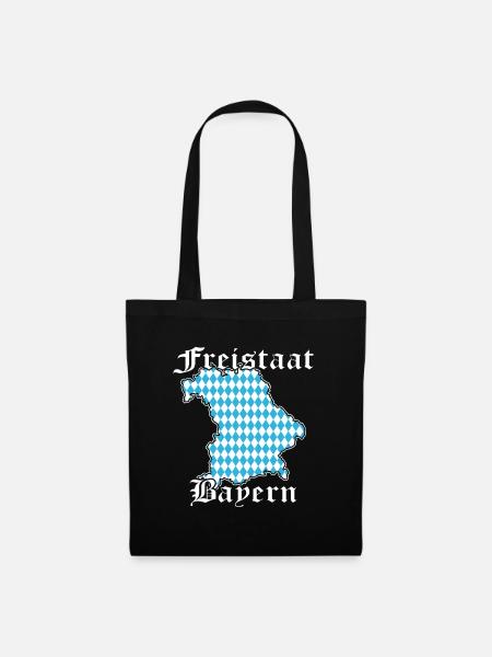 Freistaat Bayern Kontur Flagge 2 - Stoffbeutel - Schwarz