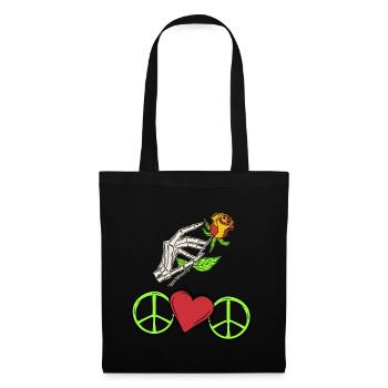 Peace Friedenssymbol Frieden - Stoffbeutel - Schwarz - Vorne
