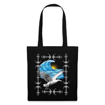 Oiseaux de mer Mouettes Mouettes Vague Mouette - Sac en tissu - noir - Devant