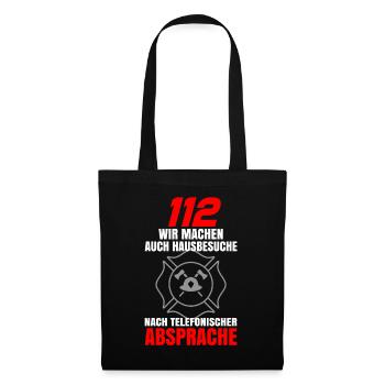 Tshirt pompier pompier pompier 112 - Sac en tissu - noir - Devant