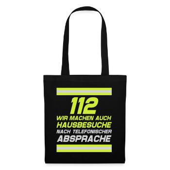 Firefighter Tshirt Firefighter Firefighter 112 - Tote Bag - black - Front