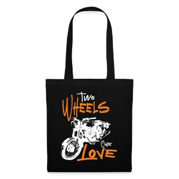 Two Wheels One Love Motorcycle Biker Motorcyclist - Tote Bag - black - Front