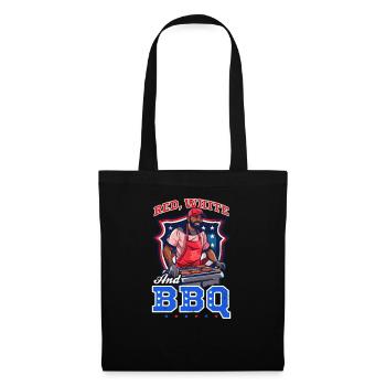 4 juillet BBQ rouge blanc BBQ - Sac en tissu - noir - Devant