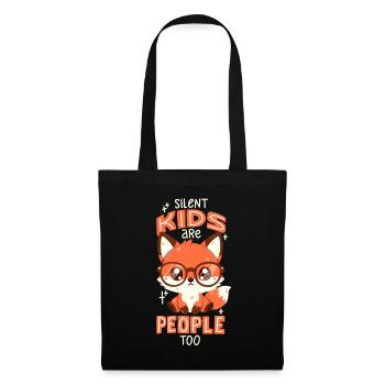 Renard timide - Sac en tissu - noir - Devant