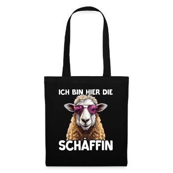 Schäffin | Chefin | Teamleiterin Kollegen Geschenk - Stoffbeutel - Schwarz - Vorne