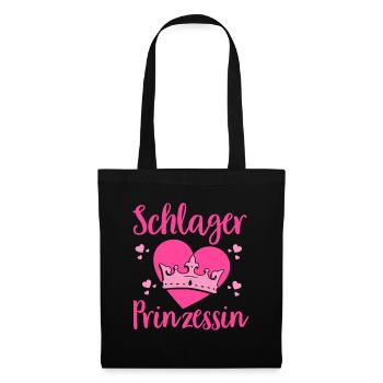 Schlager Tshirt Damen Schlagerparty Kostüm Party - Stoffbeutel - Schwarz - Vorne