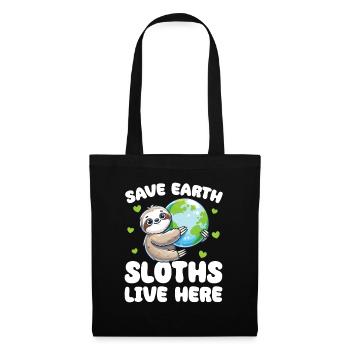 Save the Earth Sloths Live Here Earth Day - Tote Bag - black - Front